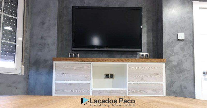 Lacado mueble tv