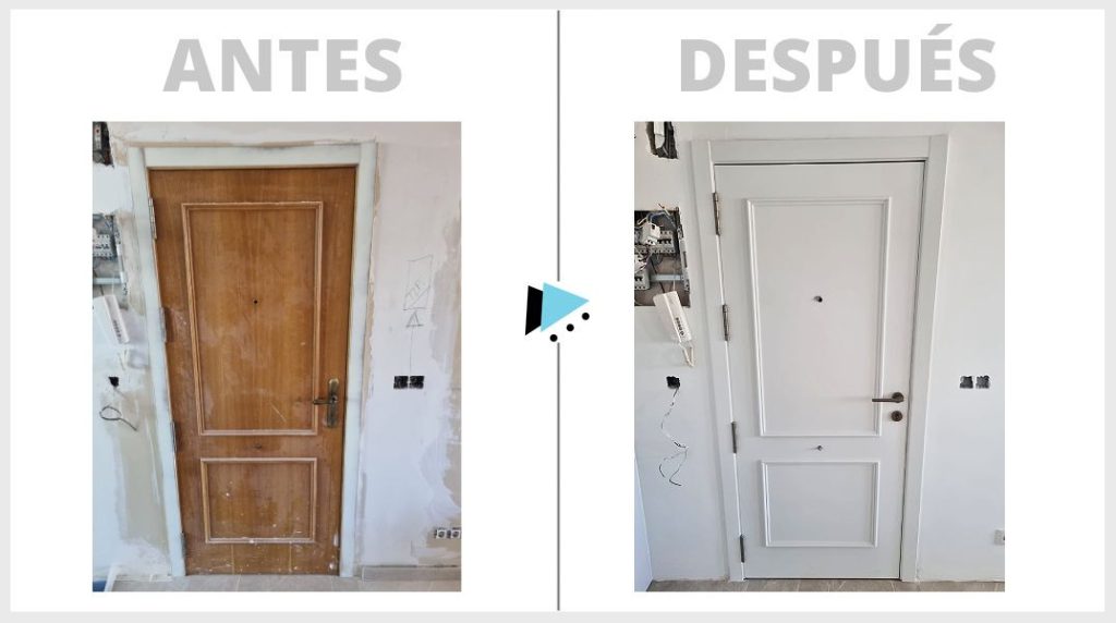 Lacado de puertas antes y después