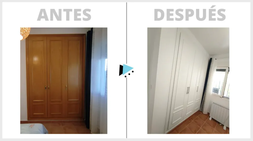 lacado antes y despues puertas de armario empotrado